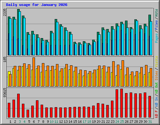 Daily usage for January 2026